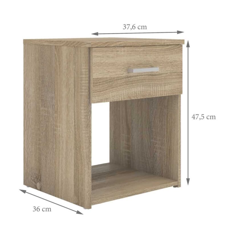 Furniture To Go Space Bedside Table 1 Drawer Oak