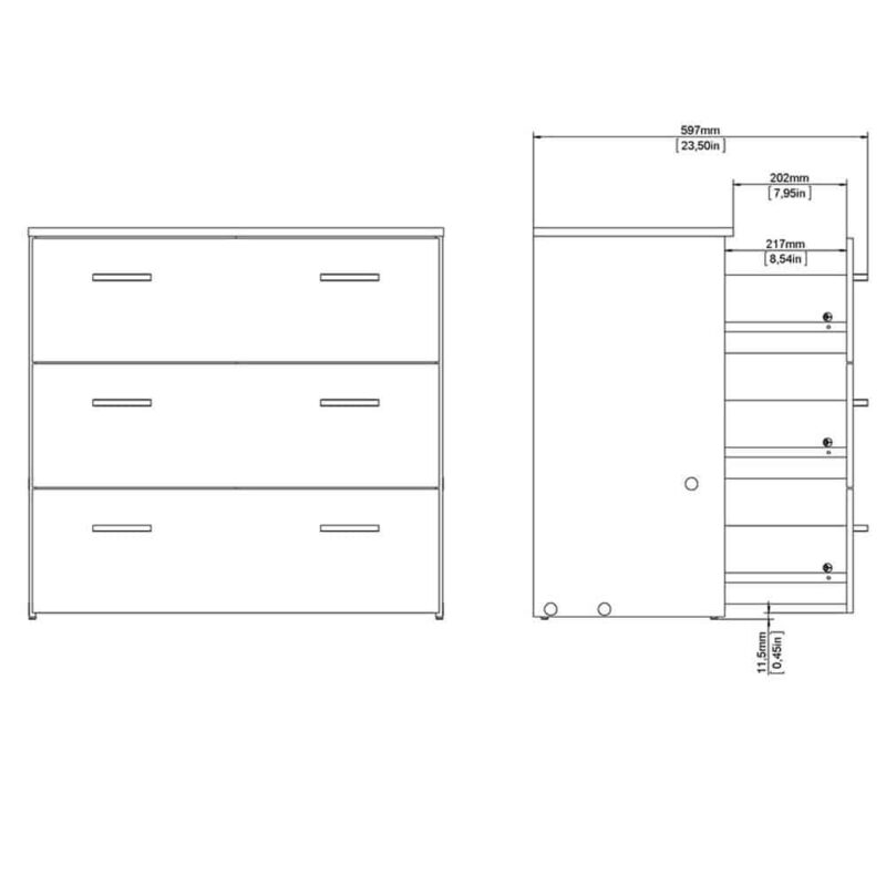 Furniture To Go Space Chest Of 3 Drawers Oak