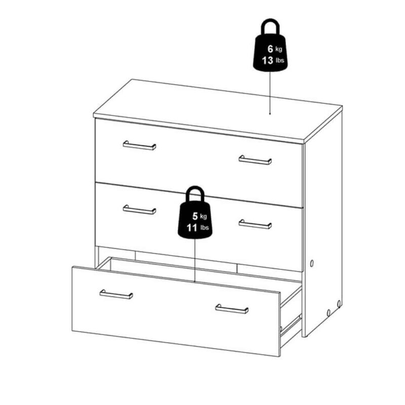 Furniture To Go Space Chest Of 3 Drawers Oak