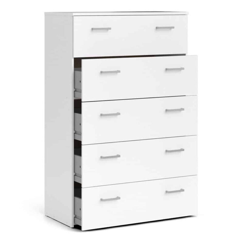 Furniture To Go Space Chest Of 5 Drawers White