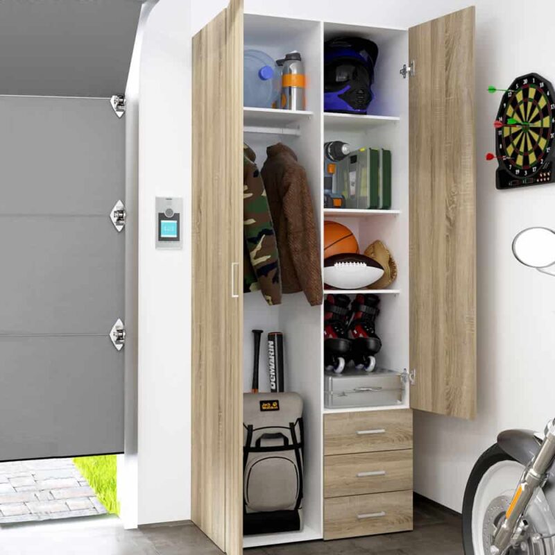 Furniture To Go Space Tall 2 Door Wardrobe 3 Drawers Oak