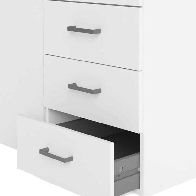 Furniture To Go Space Tall 3 Door Wardrobe 3 Drawers White