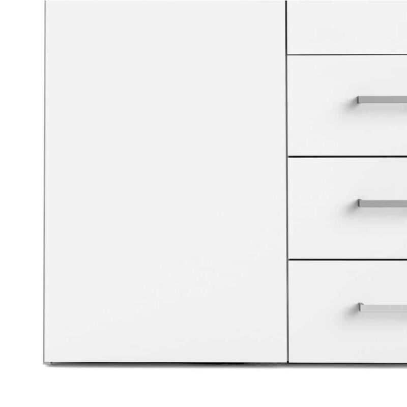 Furniture To Go Space Tall 4 Door Wardrobe 3 Drawers White