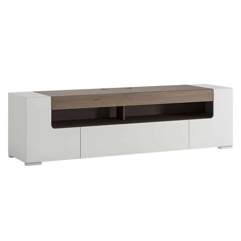 Furniture To Go Toronto 190cm Wide TV Cabinet White High Gloss
