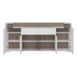Furniture To Go Toronto Wide 4 Door 2 Drawer Sideboard White High Gloss