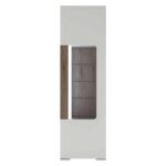 Furniture To Go Toronto Tall Narrow Glazed Display Cabinet White High Gloss