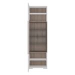 Furniture To Go Toronto Tall Narrow Glazed Display Cabinet White High Gloss