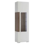 Furniture To Go Toronto Tall Narrow Glazed Display Cabinet White High Gloss