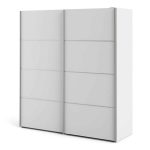 Furniture To Go Verona Sliding Wardrobe 180cm White 2 Shelves