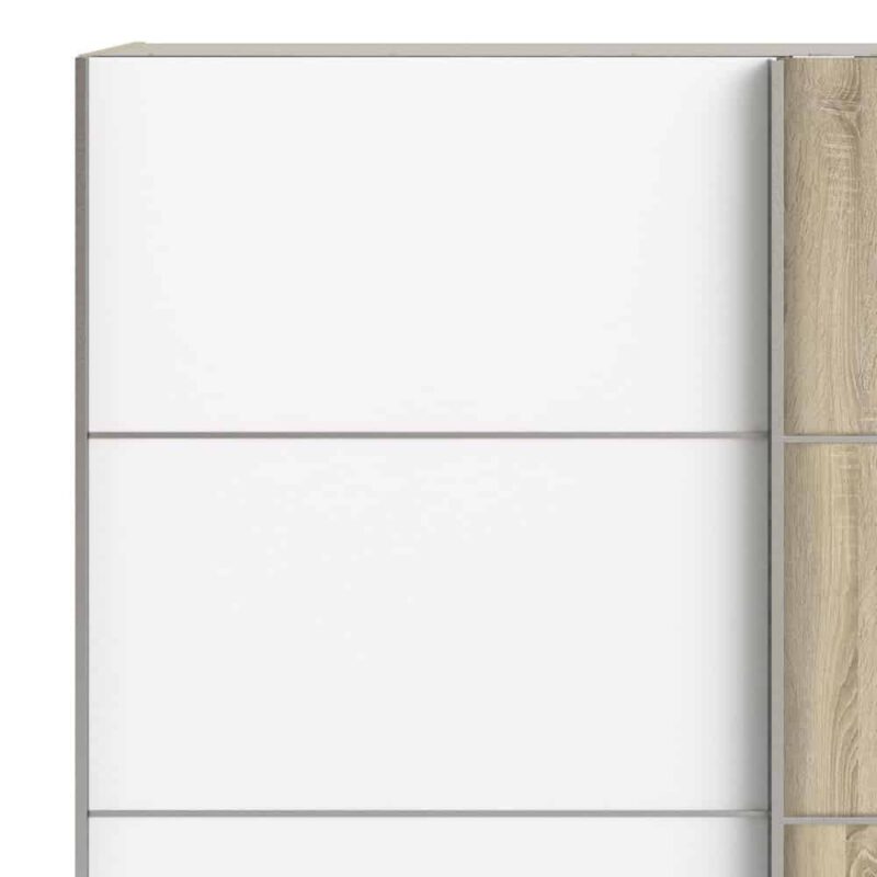 Furniture To Go Verona Sliding Wardrobe 180cm White Oak Door 5 Shelves