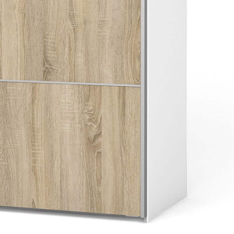 Furniture To Go Verona Sliding Wardrobe 180cm White Oak Door 5 Shelves