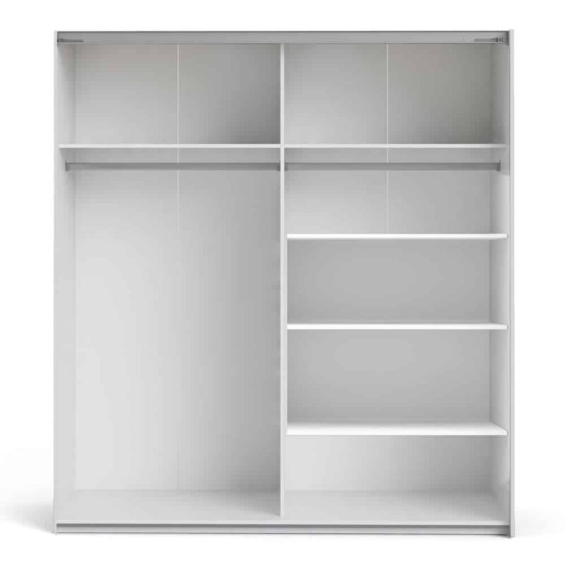 Furniture To Go Verona Sliding Wardrobe 180cm White Oak Door 5 Shelves