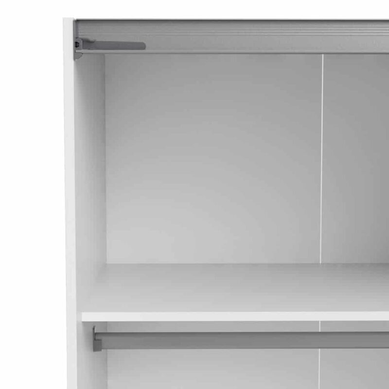 Furniture To Go Verona Sliding Wardrobe 180cm White Mirrored 5 Shelves