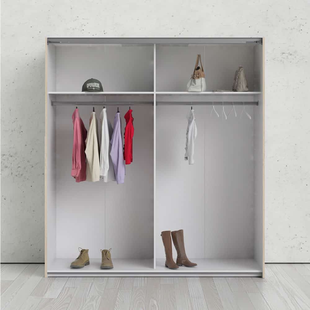 Mirrored wardrobe 180cm wide deals