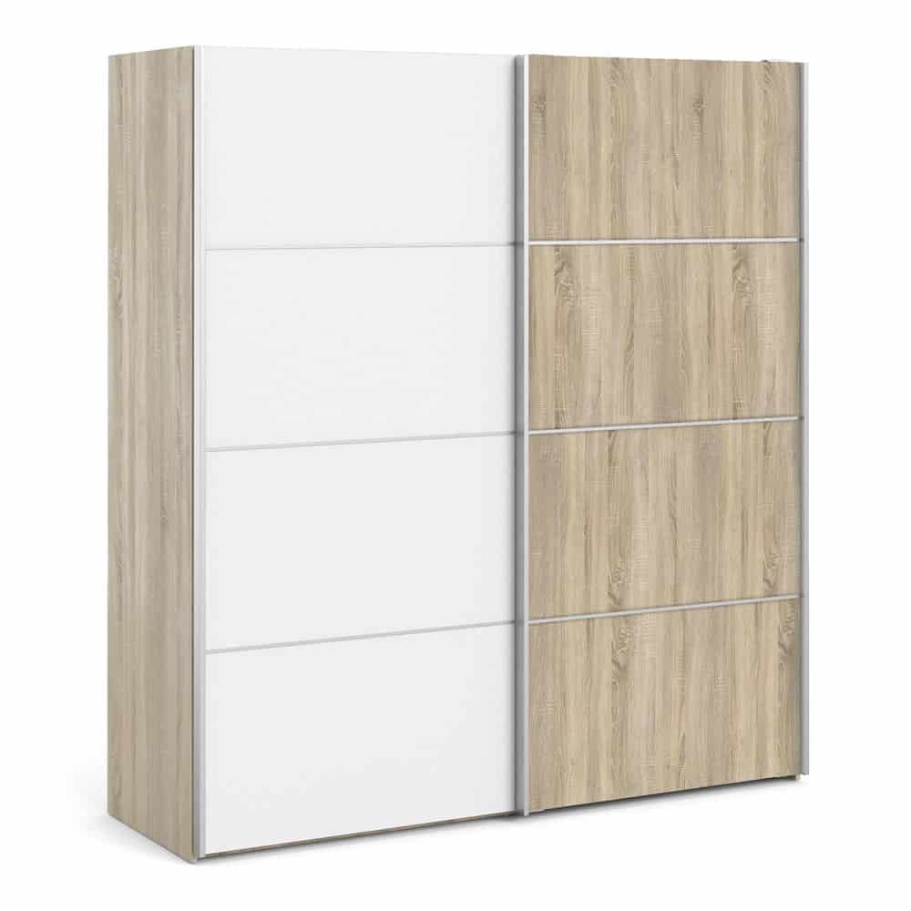 Furniture To Go Verona Sliding Wardrobe 180cm Oak White Doors 5
