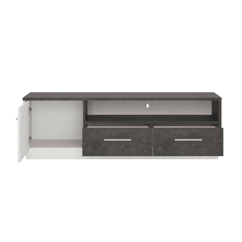 Furniture To Go Zingaro 1 Door 2 Drawer Wide TV Cabinet Grey White