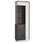 Furniture To Go Zingaro Tall Glazed Display Cabinet LH Grey White