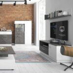 Furniture To Go Zingaro Low Display Cabinet LH Grey White