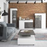 Furniture To Go Zingaro Low Display Cabinet LH Grey White