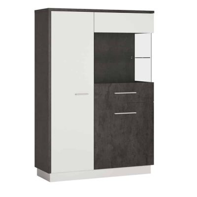 Furniture To Go Zingaro Low Display Cabinet RH Grey White