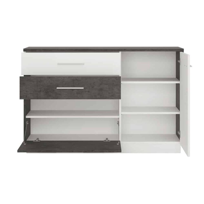 Furniture To Go Zingaro Sideboard 1 Door 2 Drawer 1 Compartment Grey White