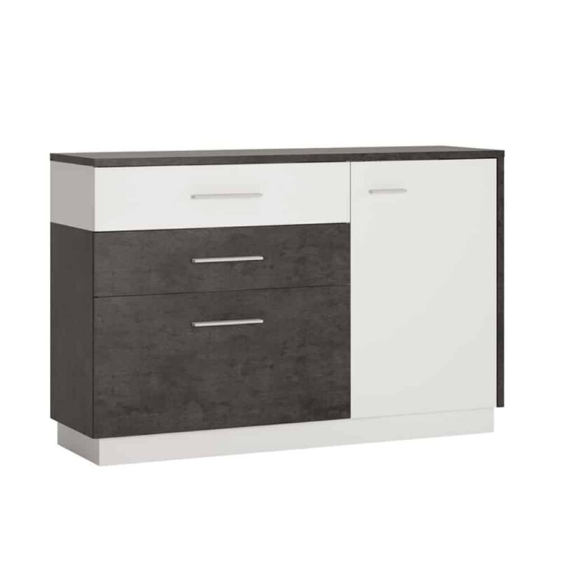 Furniture To Go Zingaro Sideboard 1 Door 2 Drawer 1 Compartment Grey White