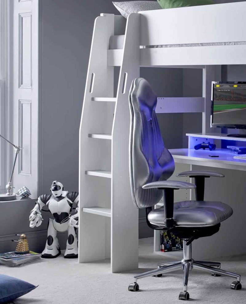 Kids Avenue Urban 5 Grey PC Gaming High Sleeper Bed