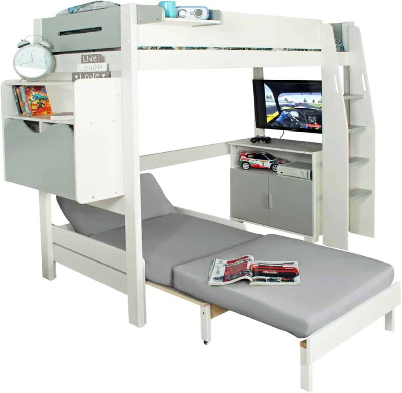 Kids Avenue Urban 2 Grey High Sleeper Bed