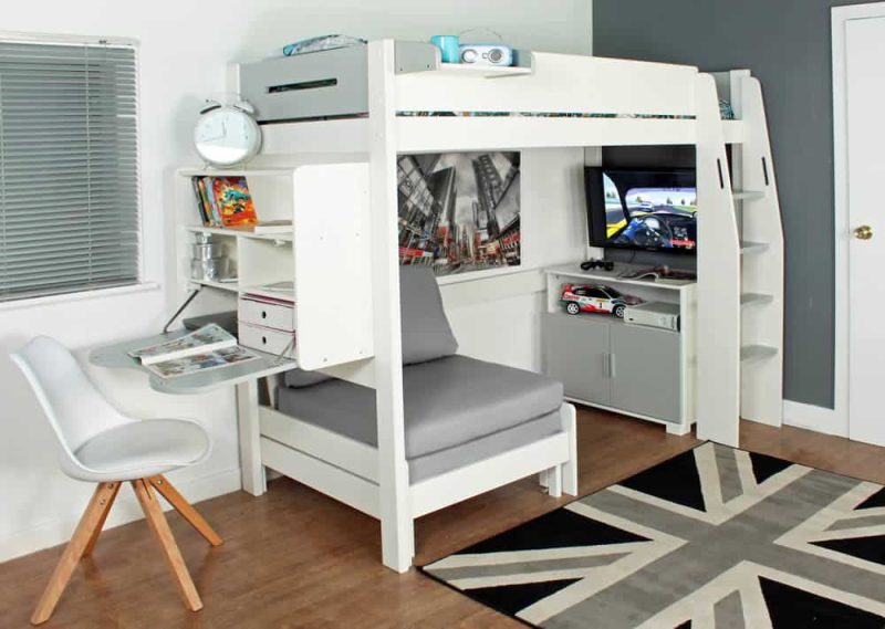 Kids Avenue Urban 2 Grey High Sleeper Bed