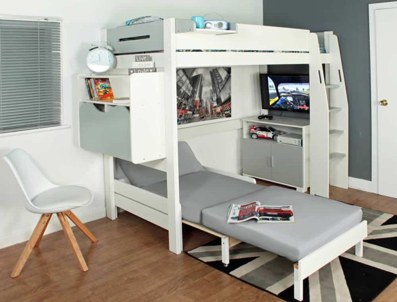 Kids Avenue Urban 2 Grey High Sleeper Bed