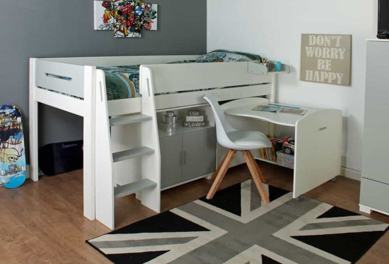 Kids Avenue Urban 2 Grey Mid Sleeper Bed