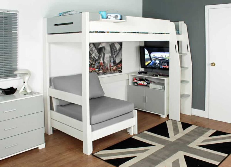 Kids Avenue Urban 3 Grey High Sleeper Bed