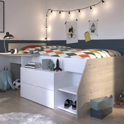 Parisot Milky Mid Sleeper Bed