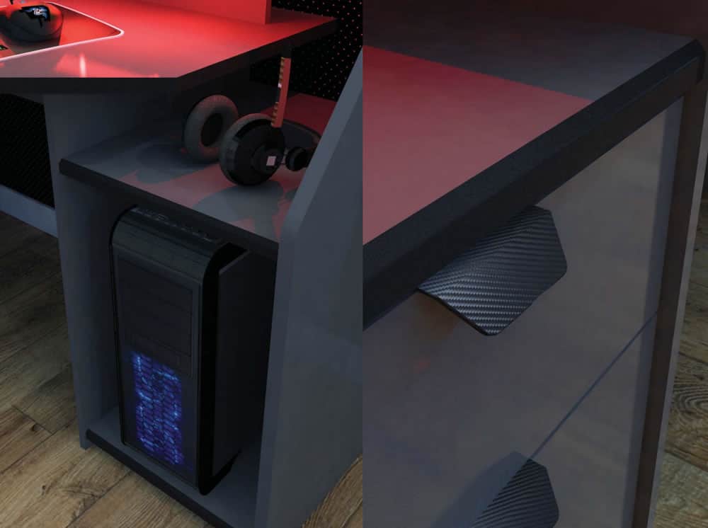 Parisot Duo Gaming Desk Workstation with LED Strip Lights – Family Window