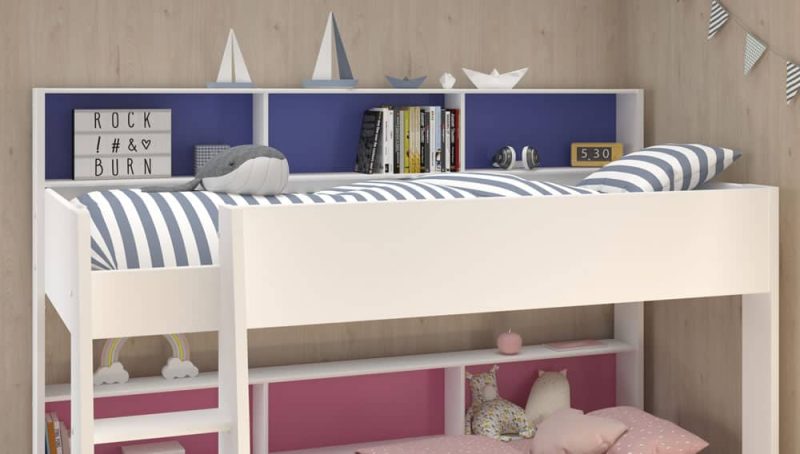 Parisot Tam Tam 2 Bunk Bed White Blue Pink