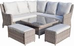 Signature Weave Alexandra Corner Sofa with Lift Up Table Garden Dining Set