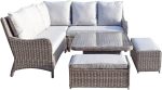 Signature Weave Alexandra Corner Sofa with Lift Up Table Garden Dining Set