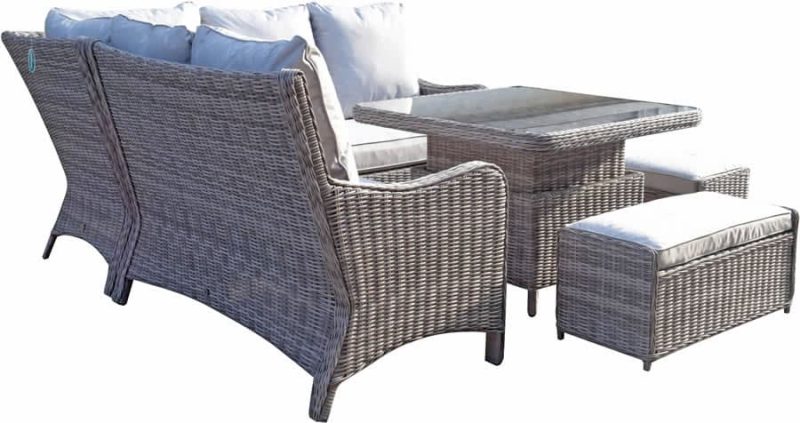 Signature Weave Alexandra Corner Sofa with Lift Up Table Garden Dining Set