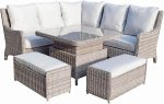 Signature Weave Alexandra Corner Sofa with Lift Up Table Garden Dining Set