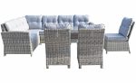 Signature Weave Amy Corner Sofa with 3 Chairs Garden Dining Set