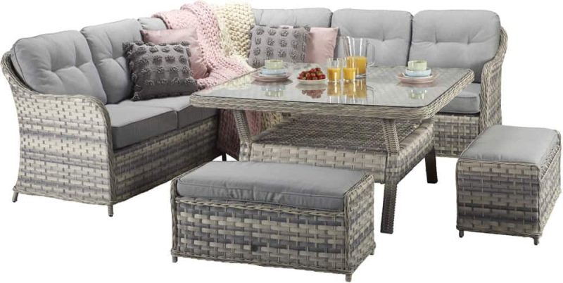 Signature Weave Constance Corner Sofa Garden Dining Set