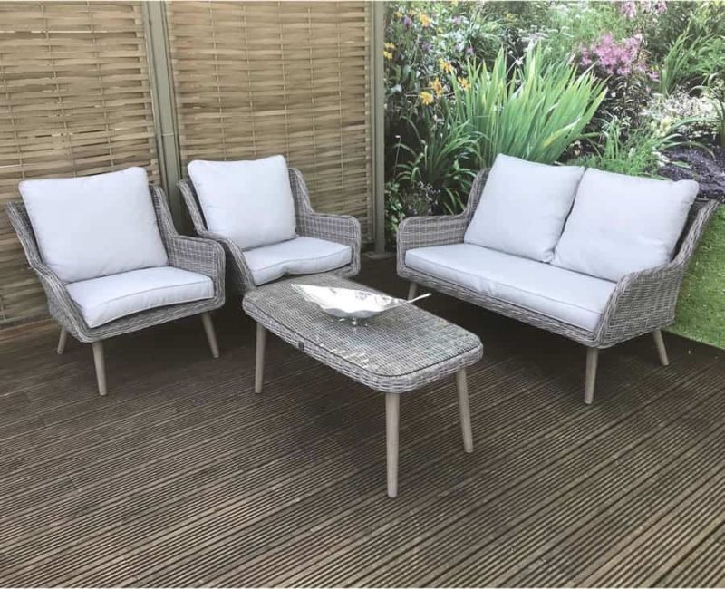 Signature Weave Danielle 4 Seat Sofa Grey Wicker Garden Set