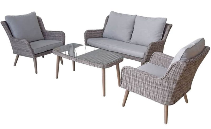 Signature Weave Danielle 4 Seat Sofa Grey Wicker Garden Set