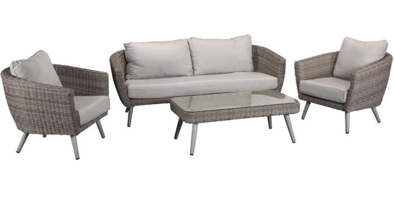 Signature Weave Danielle 5 Seat Sofa Grey Wicker Garden Set