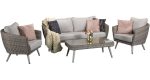 Signature Weave Danielle 5 Seat Sofa Grey Wicker Garden Set