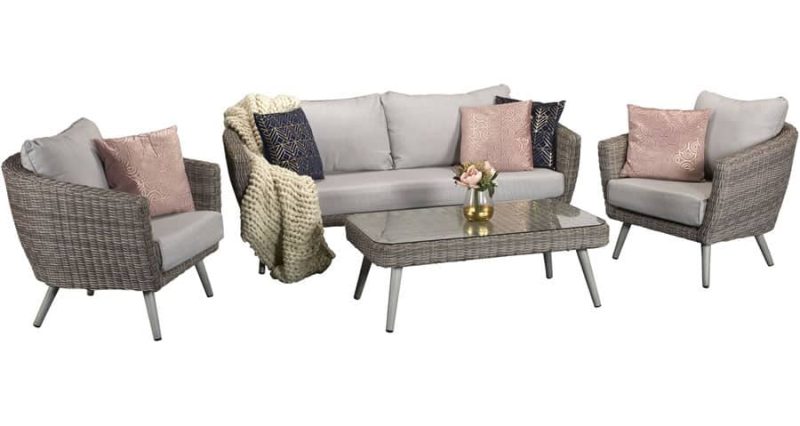 Signature Weave Danielle 5 Seat Sofa Grey Wicker Garden Set