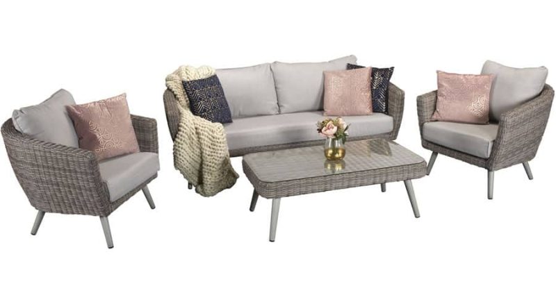 Signature Weave Danielle 5 Seat Sofa Grey Wicker Garden Set