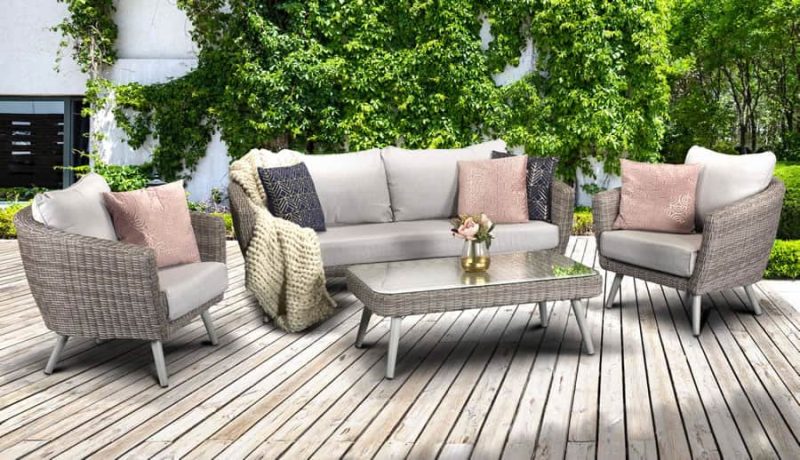 Signature Weave Danielle 5 Seat Sofa Grey Wicker Garden Set
