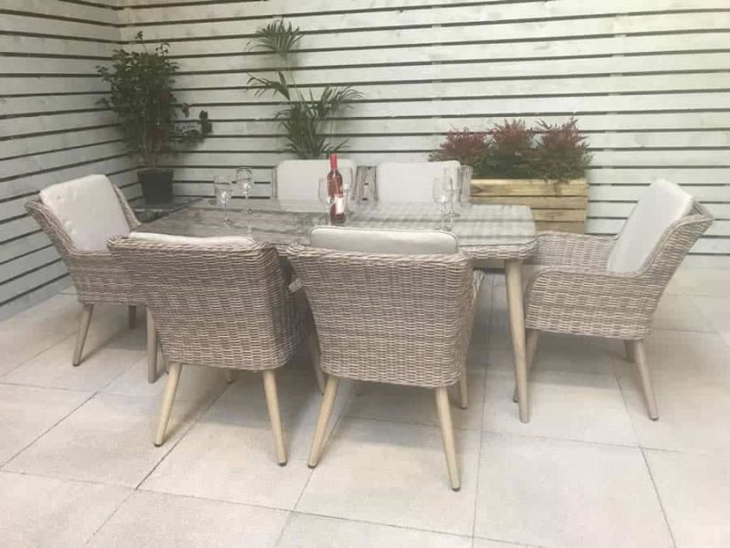 Signature Weave Danielle Rectangle 6 Chair Garden Dining Set