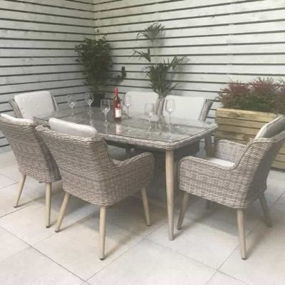 Signature Weave Danielle Rectangle 6 Chair Garden Dining Set